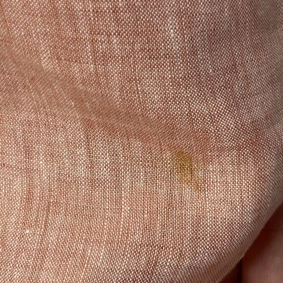 Jos. A. Bank Men's Linen Short Sleeve Peach Orange Wooden Buttons Size M - Picture 10 of 11